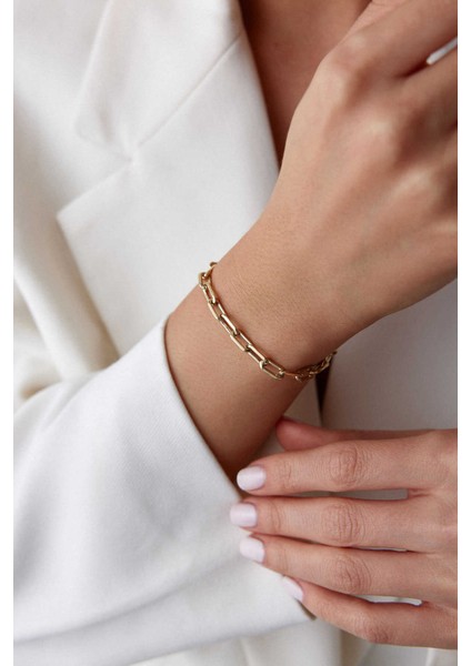 14 Ayar Altın Gemici Kilit Light Ataş Bileklik