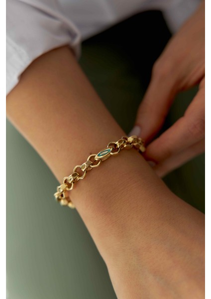 14 Ayar Altın Mineli Doch Bileklik