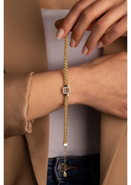 14 Ayar Altın Çift Sıra Burgu Baget Bileklik fırsatları