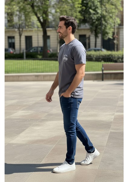 Erkek Sıfır Yaka Baskılı Tshirt fiyatları