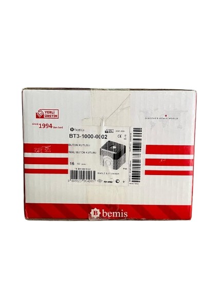 Tekli Buton Kutusu BT3-1000-0002 Adet 16