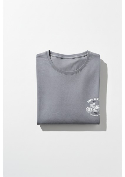 Erkek Sıfır Yaka Baskılı Tshirt indirimleri