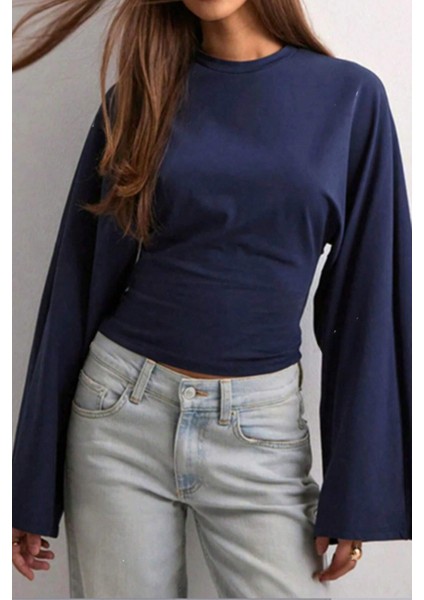 Siyah - Lacivert - Bordo 3lü Paket Kadın Uzun Kollu Belden Oturtmalı Bluz modelleri