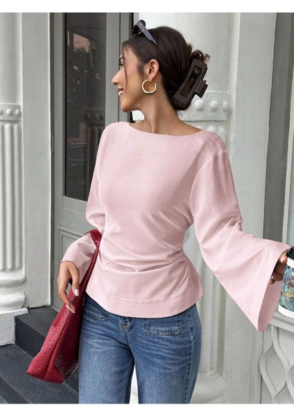 Kadın Belden Bağlamalı Ipli Ispanyol Kol Bluz