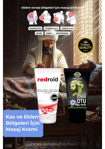 Süper Redroid Etkili Rahatlatıcı Bakım Kremi 50 Ml+Ibn-I Sina Çörek Otu Kremi 50 ml