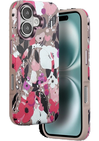 iPhone 16 Flower Series Magsafe Kapak - PEMBE-(5796) fırsatları