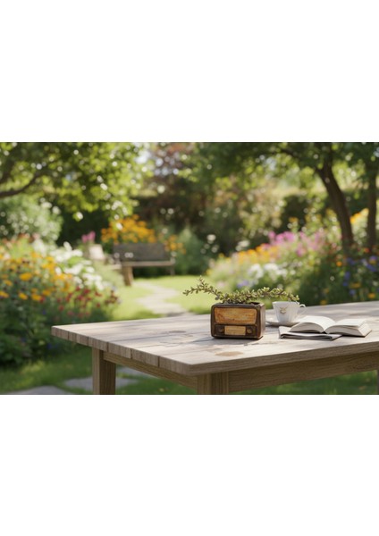 Retro Radyo Sukulent Saksısı ve Kalemlik - Masaüstü Dekoratif Organizer Kahverengi 12*8 fırsatları