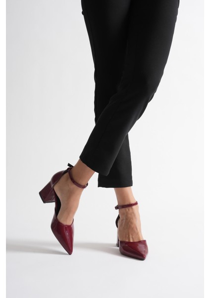 Nerod Bordo Rugan Kadın Topuklu Ayakkabı fiyatları