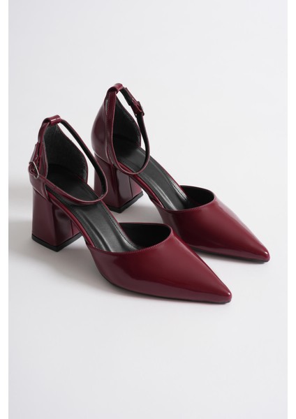 Nerod Bordo Rugan Kadın Topuklu Ayakkabı fırsatları