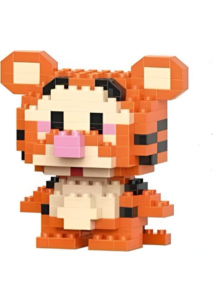 Sevimli Kaplan Figürü 3D Yapboz (148 Parça) | Nano Blok Mini Bricks Hayvan Seti Koleksiyon