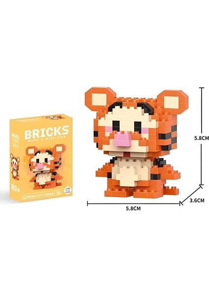 Sevimli Kaplan Figürü 3D Yapboz (148 Parça) | Nano Blok Mini Bricks Hayvan Seti Koleksiyon fırsatları