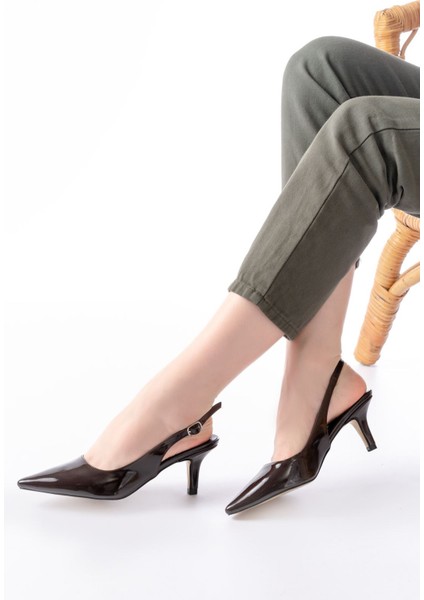 ST-1152 Bebe Mavi Rugan Günlük 7 cm Topuklu Kadın Ayakkabı