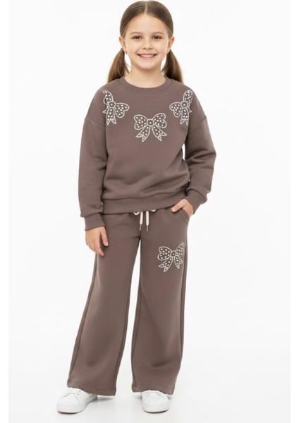 Kız Çocuk Taş Fiyonk Baskılı-2 Iplik-Alt-Üst Takım-5-12 Yaş 12436
