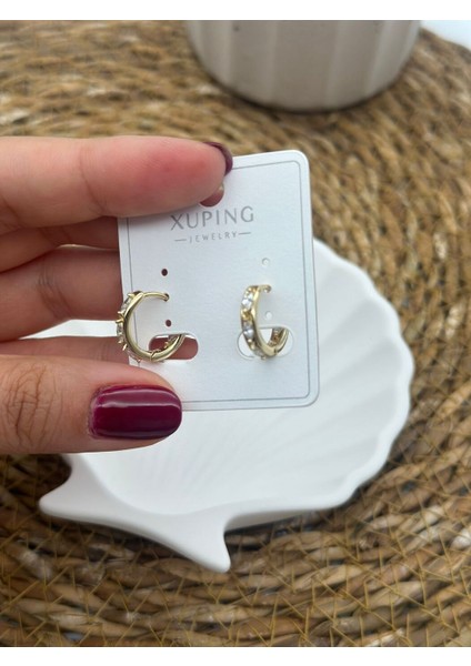 316L Çelik Mini Gold Halka Küpe