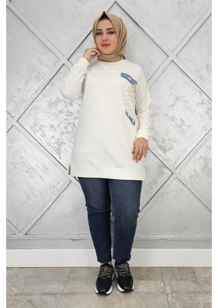 Kadın Taş ve Düğme Detaylı Tesettür Tunik fiyatları