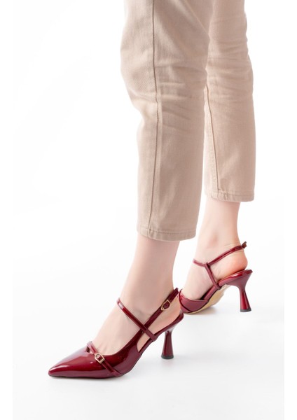 K-6722 Bordo Rugan Toka Detaylı Sivri Burun Kadın Ayakkabı fiyatları