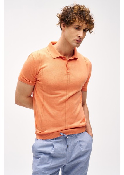 Mercan Slim Fit Dar Kalıp Polo Yaka Düz Kısa Kollu Triko Tişört modelleri