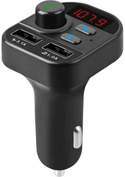 Bluetooth Fm Transmitter Araç Kiti – 24W Hızlı Şarj, Çift USB + Type-C, Rgb Işıklı