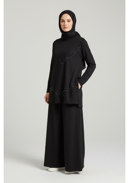 Büyük Beden Işlemeli Etekli Ikili Takım - MDS002828TKM