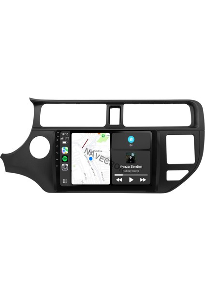 Kıa Rıo 2012-14 9" Uyumlu Android Multimedia Gerçek 4/64 Kablosuz Carplay Geri Görüş Kameralı
