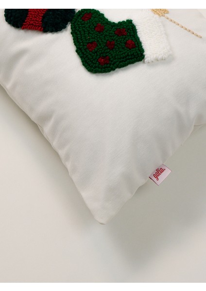 Cozy Set Dikdörtgen - Yılbaşı Serisi Noel Çorap Figür Punch Kırlent Yastık Kılıfı - Dikdörtgen modelleri