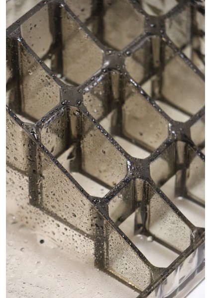 Şeffaf 16 Bölmeli Çok Amaçlı Makyaj ve Takı Organizeri Antrasit fiyatları