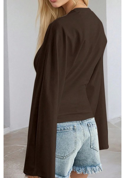 Kadın Uzun Kollu Belden Oturtmalı Bluz indirimleri