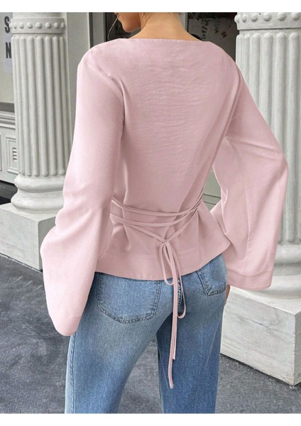 Kadın Belden Bağlamalı Ipli Ispanyol Kol Bluz fiyatları