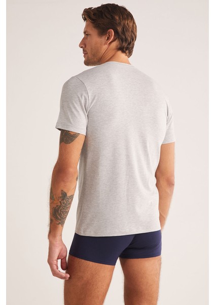 Antonio Erkek V Yaka Pamuklu Erkek Tshirt modelleri