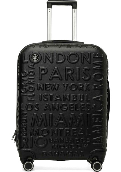 Lugano -O Abs 5pr Siyah Unisex Orta Boy Valiz