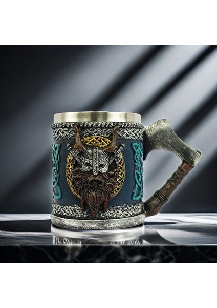 Premium Paslanmaz Çelik Iç Hazneli Baltalı Viking Görünümlü Viking Bira Kupası – Varil Tasarım 450ML fiyatları