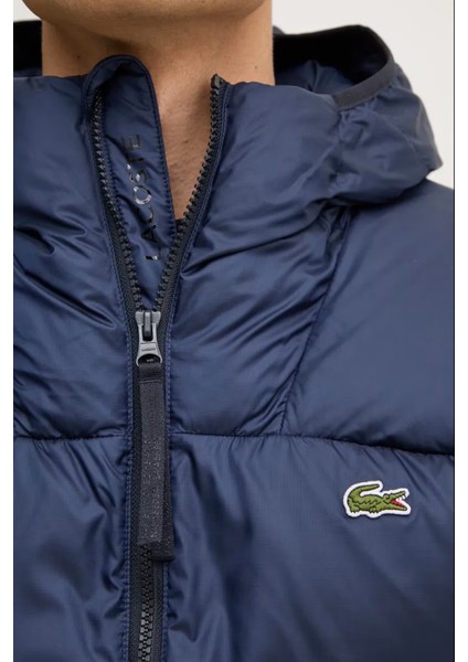 Relaxed Fit Down Fill Jacket Kaztüyü Dolgu Sabit Kapüşonlu Lacivert Mont modelleri