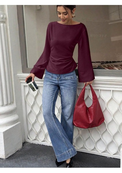 Kadın Belden Bağlamalı Ipli Ispanyol Kol Bluz modelleri
