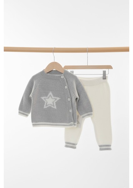 Triko Örme Yıldız Desenli Soft Dokulu Bebek Takımı