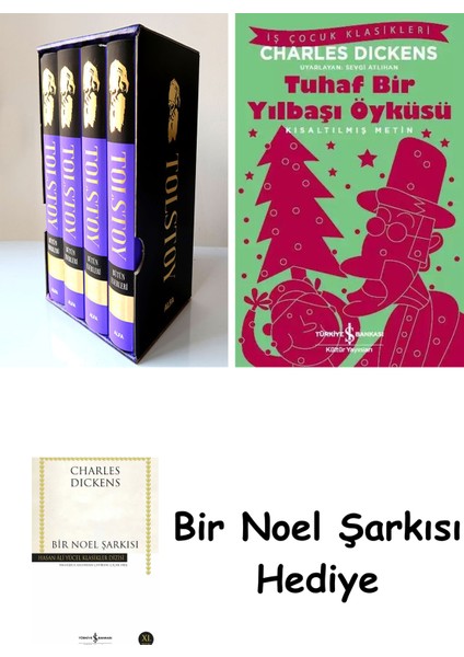 Savaş ve Barış 1-2-3-4 (Ciltli) + Tuhaf Bir Yılbaşı Öyküsü + Bir Noel Şarkısı