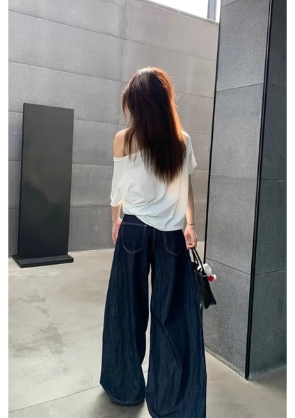 Beyaz 5li Paket Kadın Düşük Omuz Kayık Yaka Oversize T-Shirt fırsatları