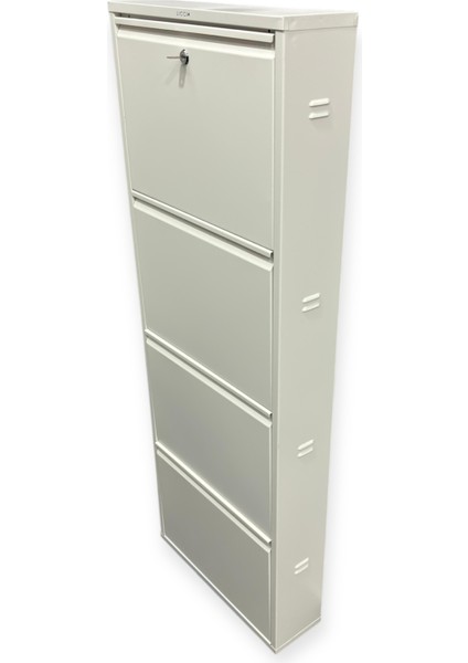 Metal Ayakkabılık 4 Lü Beyaz Kilitli Model modelleri