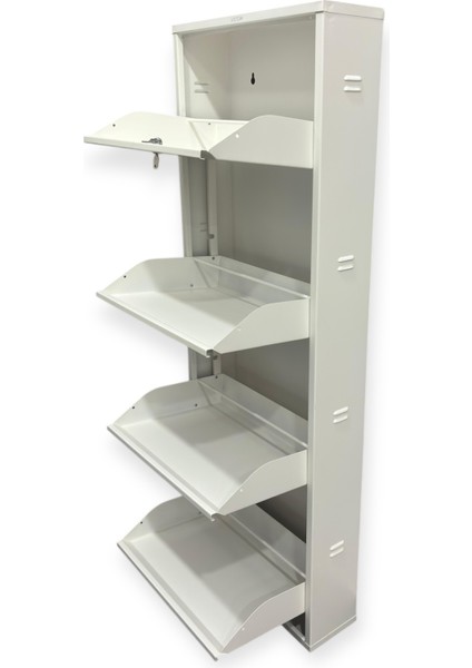 Metal Ayakkabılık 4 Lü Beyaz Kilitli Model indirimleri