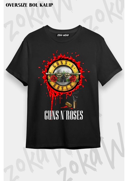 Guns N' Roses Rock Müzik V17 Baskılı Oversize Tişört Unisex