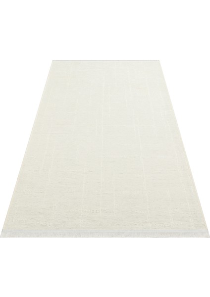Liza Kilim Liz 02 White Yumuşak Tuşeli Çamaşır Makinesinde Yıkanabilen Kaymaz Tabanlı Şık Kilim