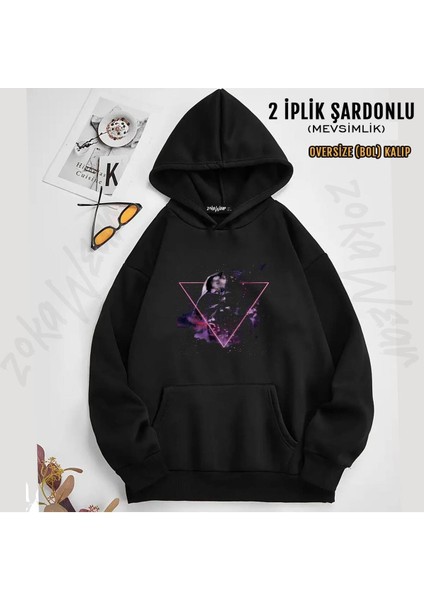 Star Wars 5 Baskılı Kapüşonlu Sweatshirt (2 Iplik)