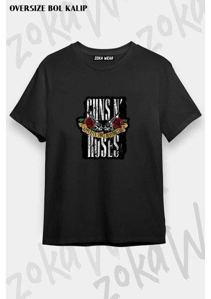 Guns N' Roses Rock Müzik V42 Baskılı Oversize Tişört Unisex