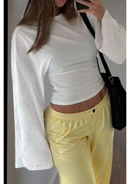 Siyah - Beyaz 2li Paket Kadın Uzun Kollu Belden Oturtmalı Bluz fiyatları