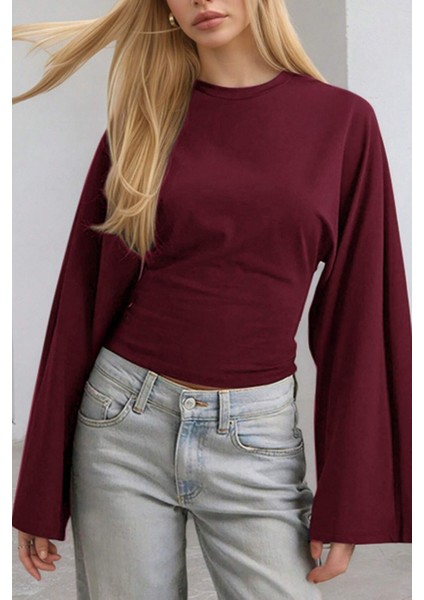 Siyah - Bordo 2li Paket Kadın Uzun Kollu Belden Oturtmalı Bluz modelleri