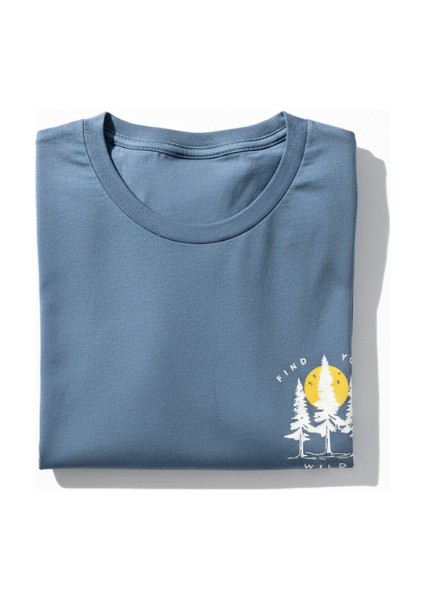 Erkek Sıfır Yaka Baskılı Tshirt indirimleri