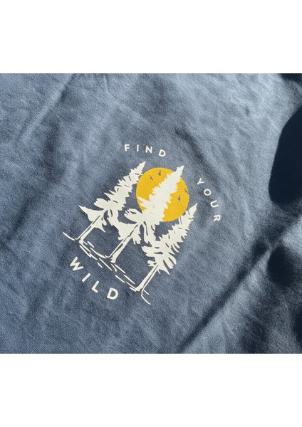 Erkek Sıfır Yaka Baskılı Tshirt