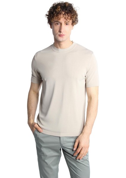 Taş Standart Fit Dar Kalıp Bisiklet Yaka Düz Kısa Kollu Triko Tişört modelleri