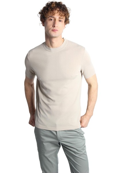 Taş Standart Fit Dar Kalıp Bisiklet Yaka Düz Kısa Kollu Triko Tişört fırsatları