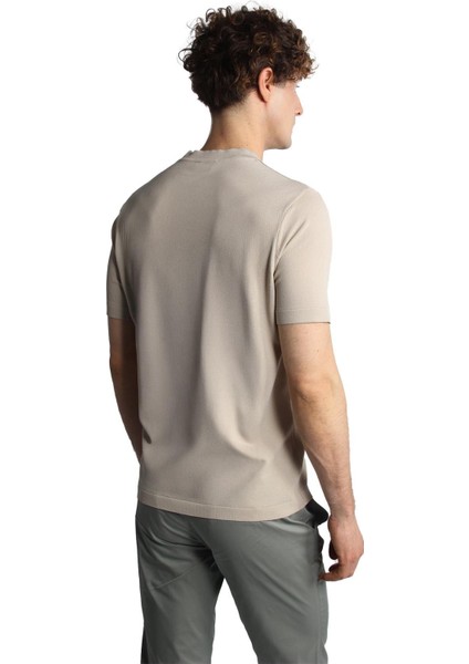 Taş Standart Fit Dar Kalıp Bisiklet Yaka Düz Kısa Kollu Triko Tişört indirimleri