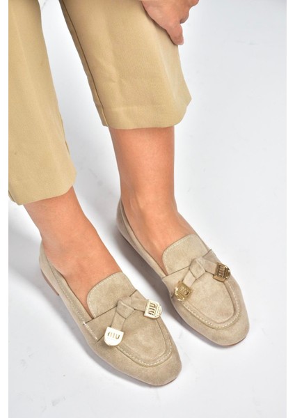 V250017402 Vizon Süet Günlük Kadın Ayakkabı